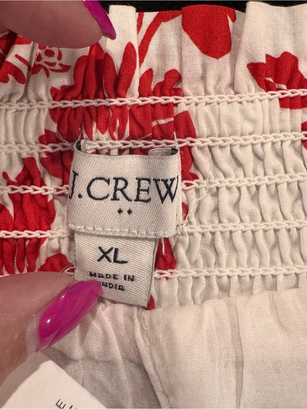 J. Crew Red Floral Mini Skirt on Cream - Picture 7 of 11